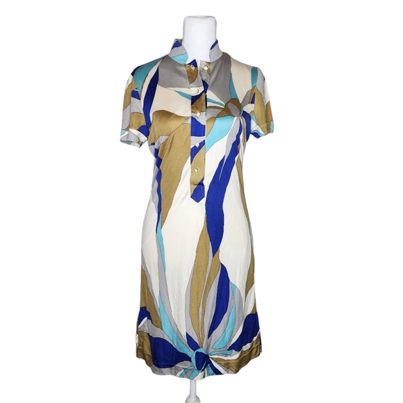 Trina Turk Womens 100% Silk Dress V-neck Knee Length Size 4 - Picture 1 of 9